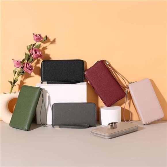 New Womens Wallet RFID Blocking Leather Zip Around Wallet Large Capacity - Picture 5 of 6